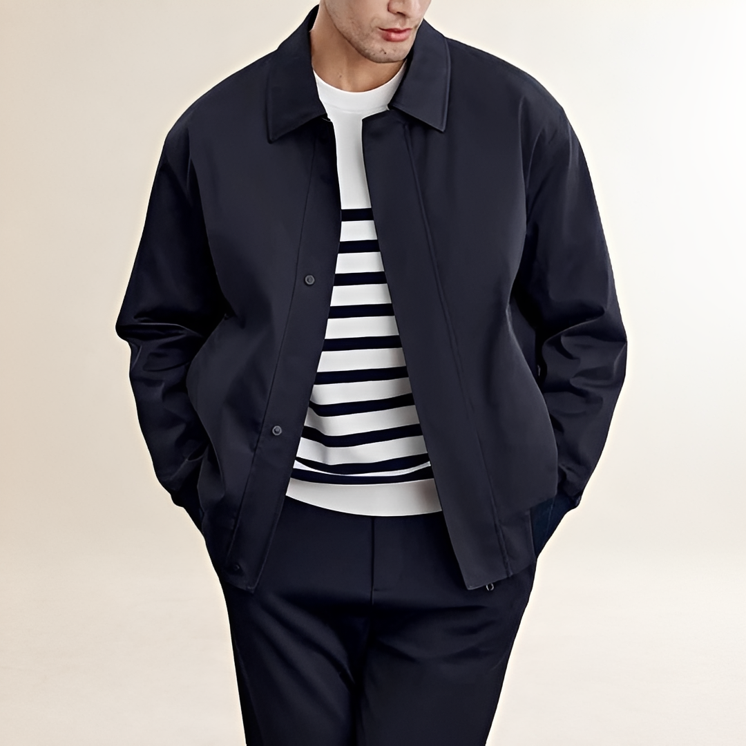 Blouson bomber homme à fermeture à pression et col classique - coupe décontractée