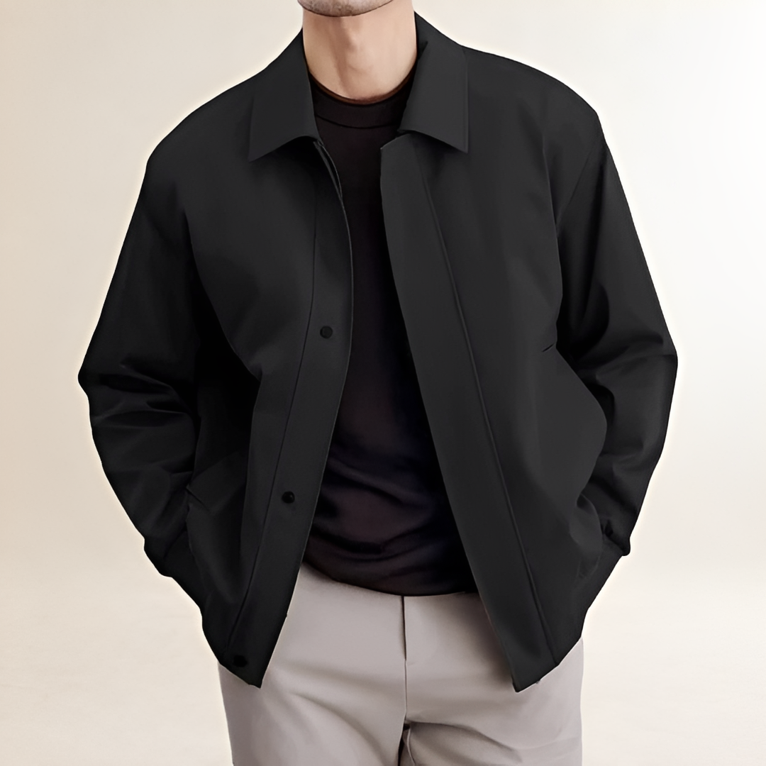 Blouson bomber homme à fermeture à pression et col classique - coupe décontractée