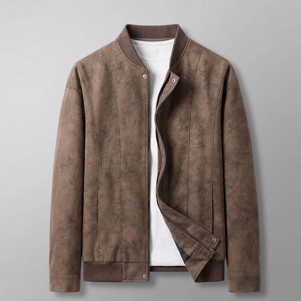 Blouson bomber homme zip-front avec col et poignets côtelés