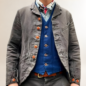 Blouson homme à col revers boutons à manches longues coupe régulière