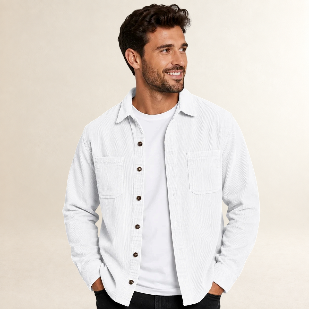 Blouson homme à col revers et fermeture boutons - coupe régulière