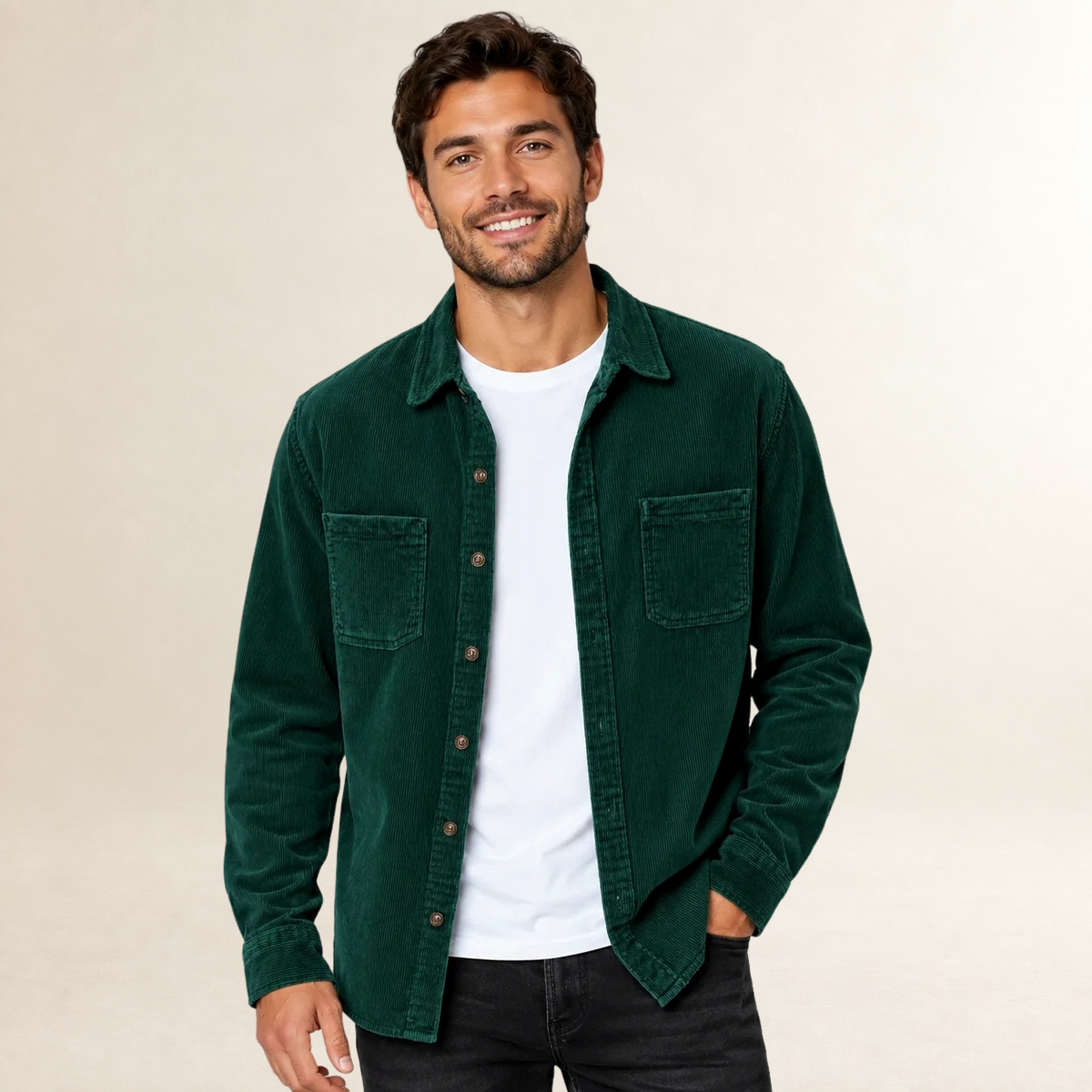 Blouson homme à col revers et fermeture boutons - coupe régulière