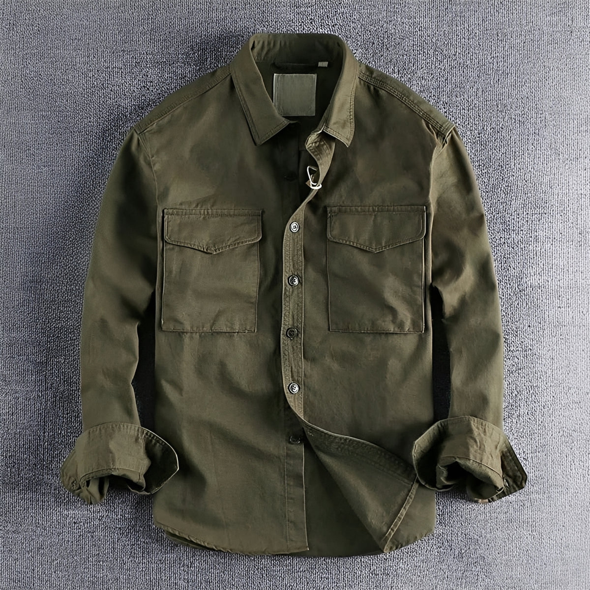 Chemise utilitaire pour homme à boutons, poches poitrine, coupe régulière