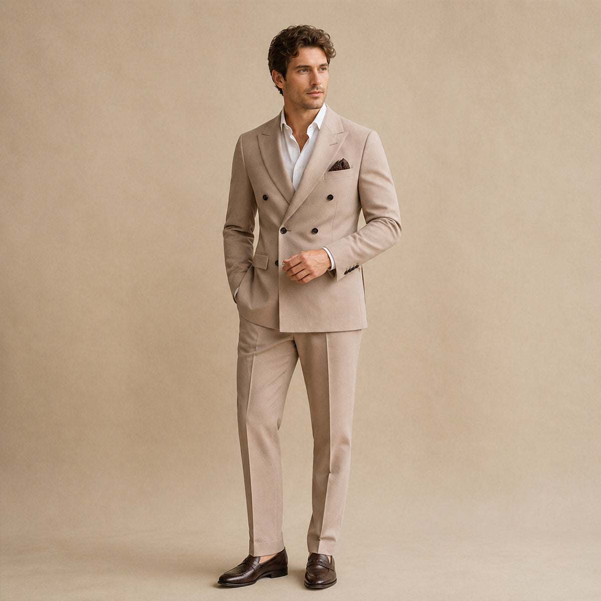 Costume homme costume croisé ajusté veste et pantalon formel