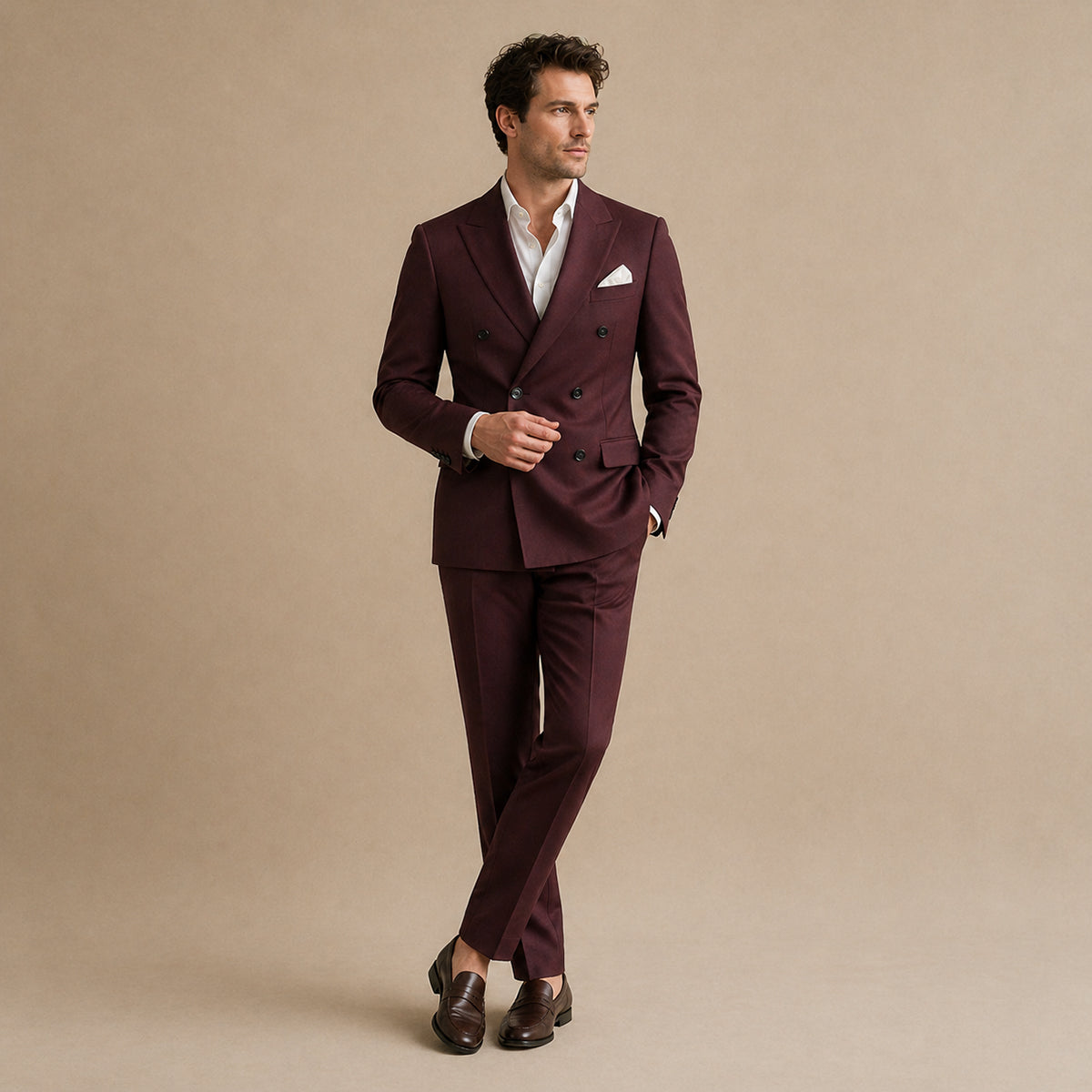 Costume homme costume croisé ajusté veste et pantalon formel