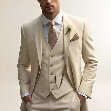 Costume trois pièces pour homme avec blazer, gilet et pantalon slim