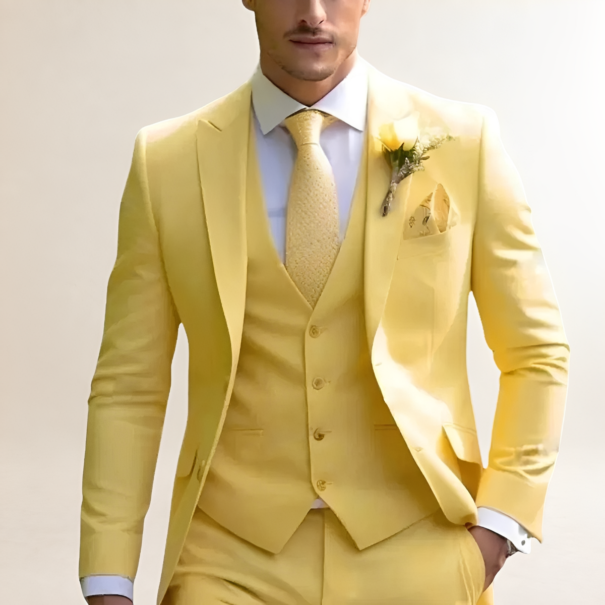 Costume trois pièces pour homme avec blazer, gilet et pantalon slim