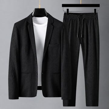 Ensemble costume homme veste blazer et pantalon à cordon - coupe décontractée