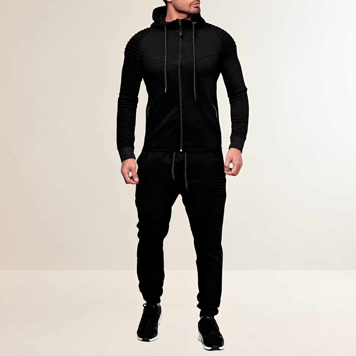 Ensemble de sport pour homme avec sweat à capuche zippé et pantalon jogger - coupe slim