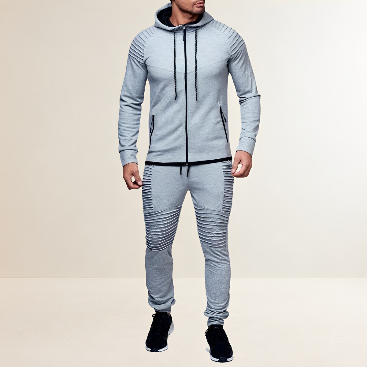 Ensemble de sport pour homme avec sweat à capuche zippé et pantalon jogger - coupe slim