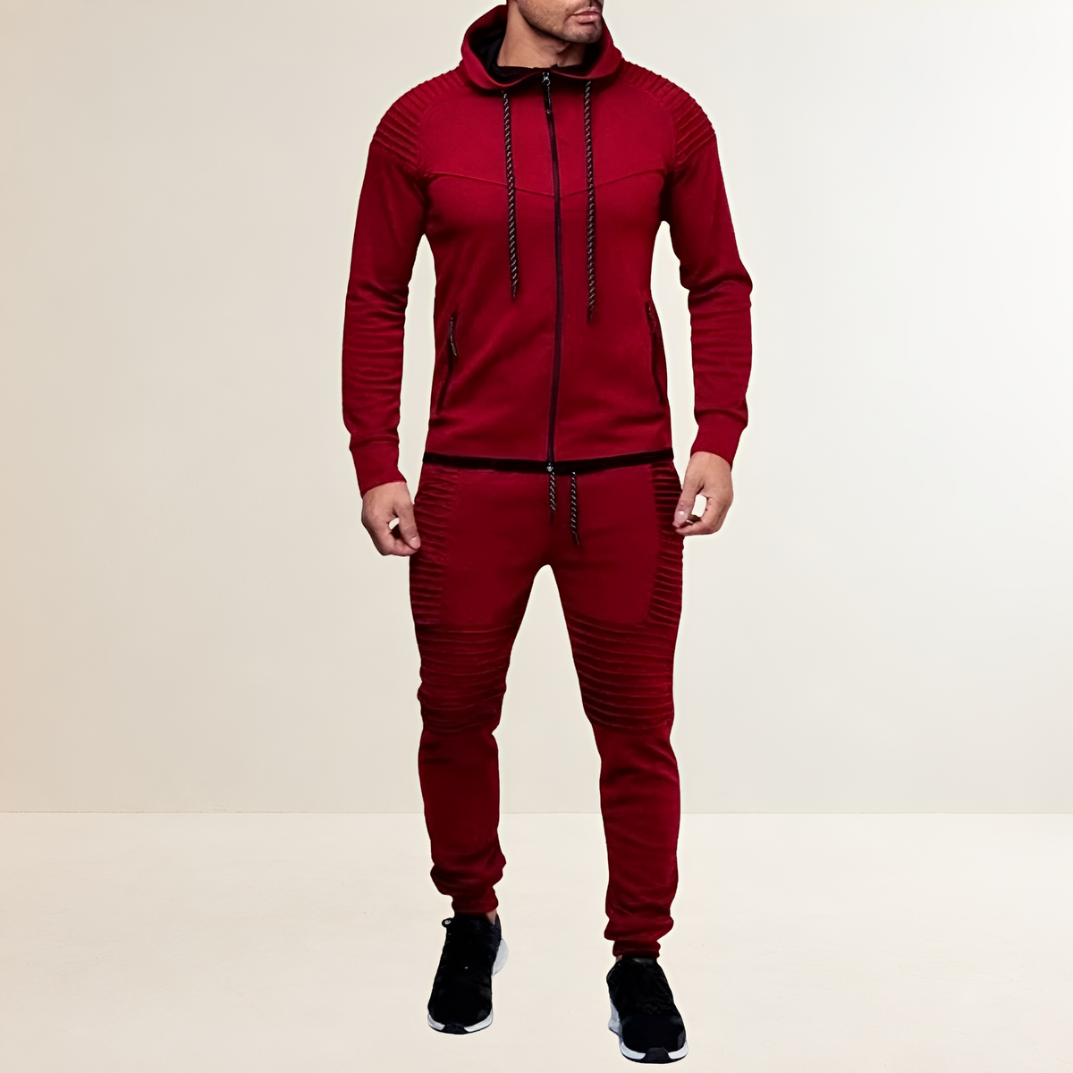 Ensemble de sport pour homme avec sweat à capuche zippé et pantalon jogger - coupe slim