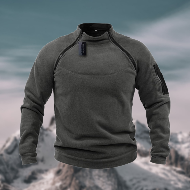 Herren Pullover mit Stehkragen und Reißverschluss Langarm sportlich casual
