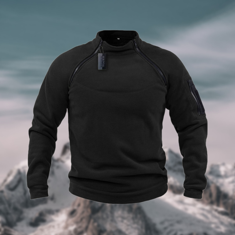 Herren Pullover mit Stehkragen und Reißverschluss Langarm sportlich casual