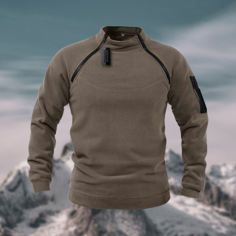 Herren Pullover mit Stehkragen und Reißverschluss Langarm sportlich casual