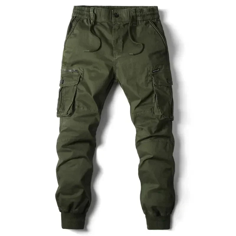 Joggers cargo homme coupe tapered avec taille élastique et cordon de serrage