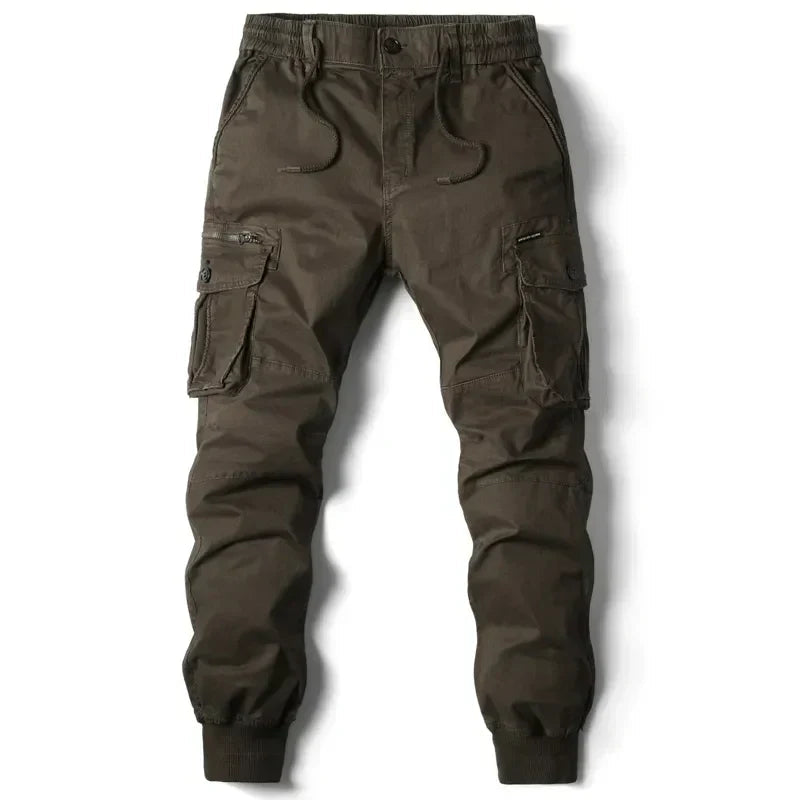 Joggers cargo homme coupe tapered avec taille élastique et cordon de serrage
