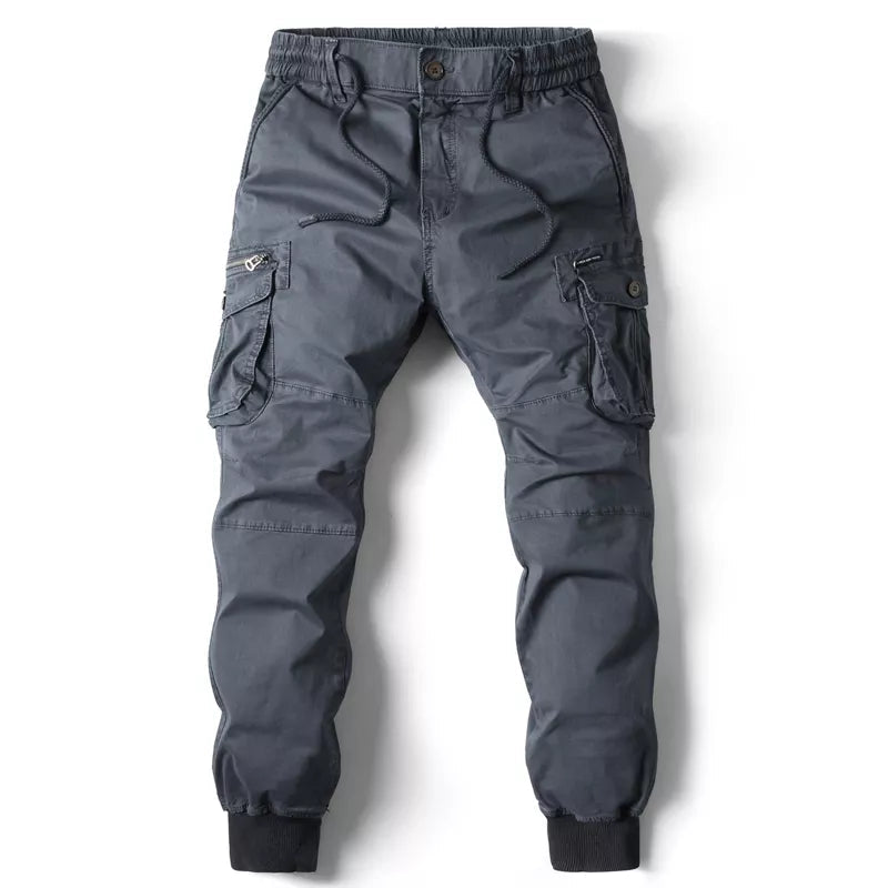Joggers cargo homme coupe tapered avec taille élastique et cordon de serrage