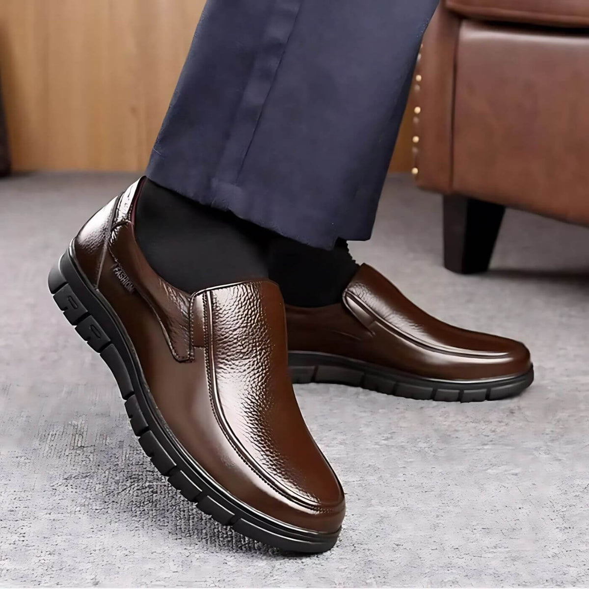 Mocassins homme slip-on silhouette décontractée semelle souple