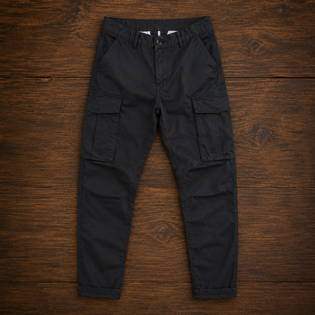 Pantalon cargo homme coupe droite avec multiples poches