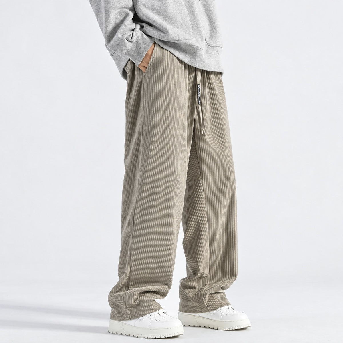Pantalon de survêtement homme coupe loose taille à cordon jambe large style décontracté