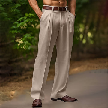 Pantalon homme à plis décontracté à jambes larges - coupe relaxée et silhouette moderne