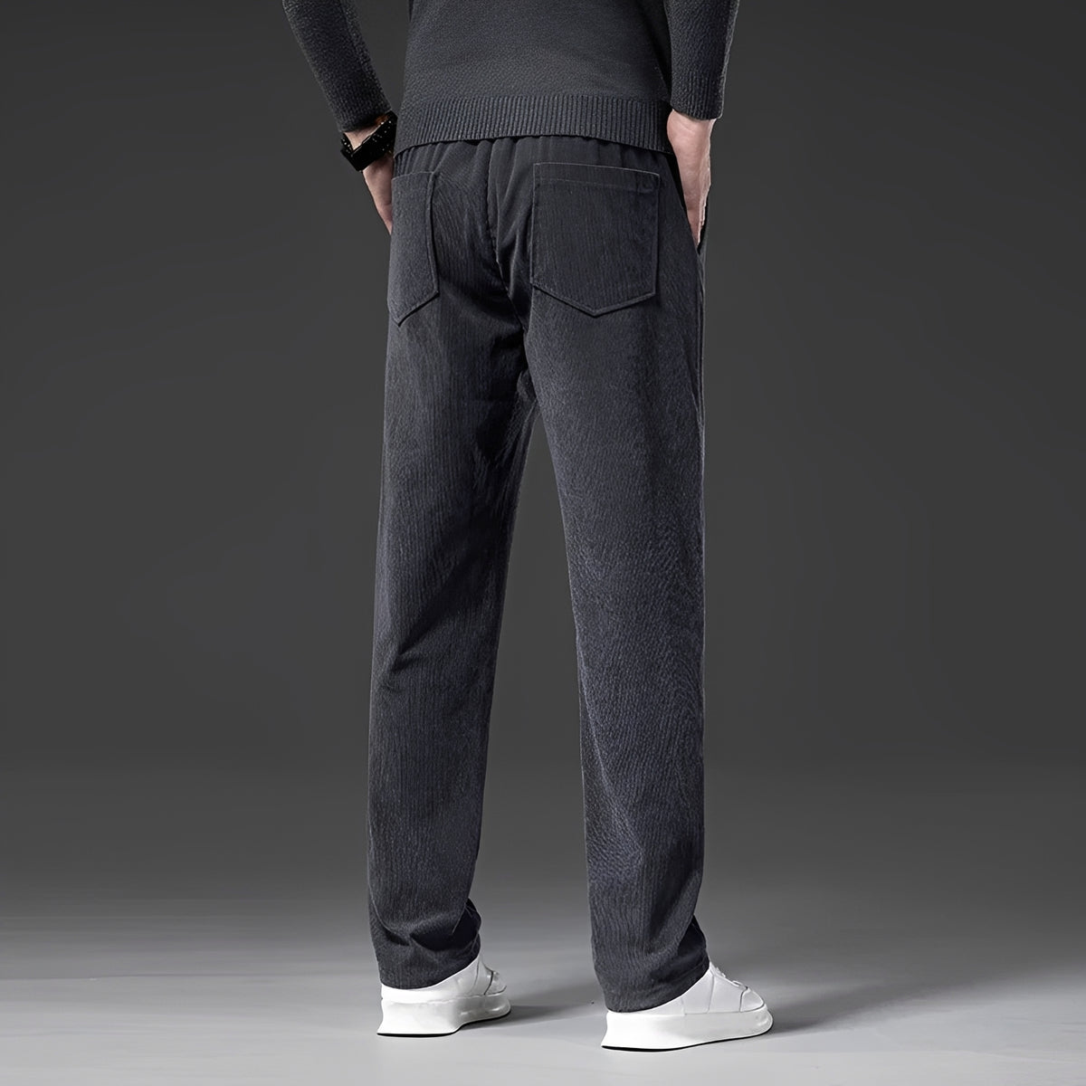 Pantalons homme à taille ajustable et coupe droite - style classique, confort décontracté
