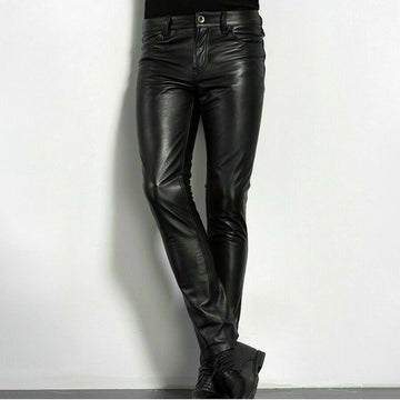 Pantalons slim pour hommes - Style contemporain, cinq poches, fermeture zip et bouton