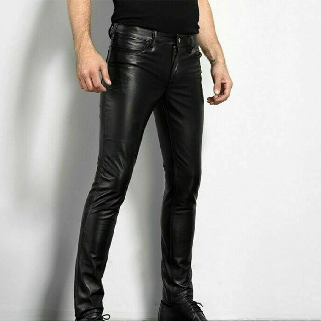 Pantalons slim pour hommes - Style contemporain, cinq poches, fermeture zip et bouton