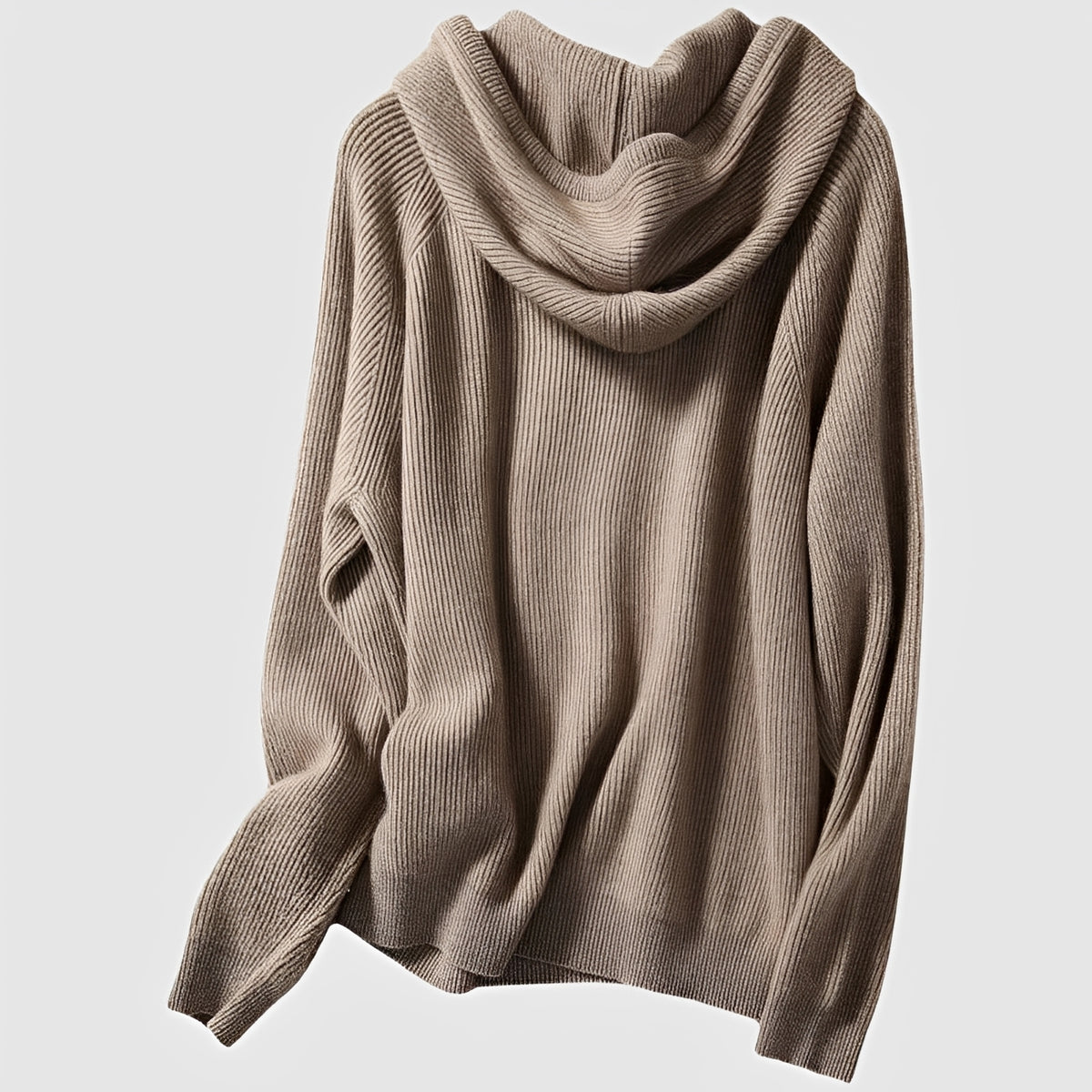 Sweat à capuche côtelé à manches longues pour femme