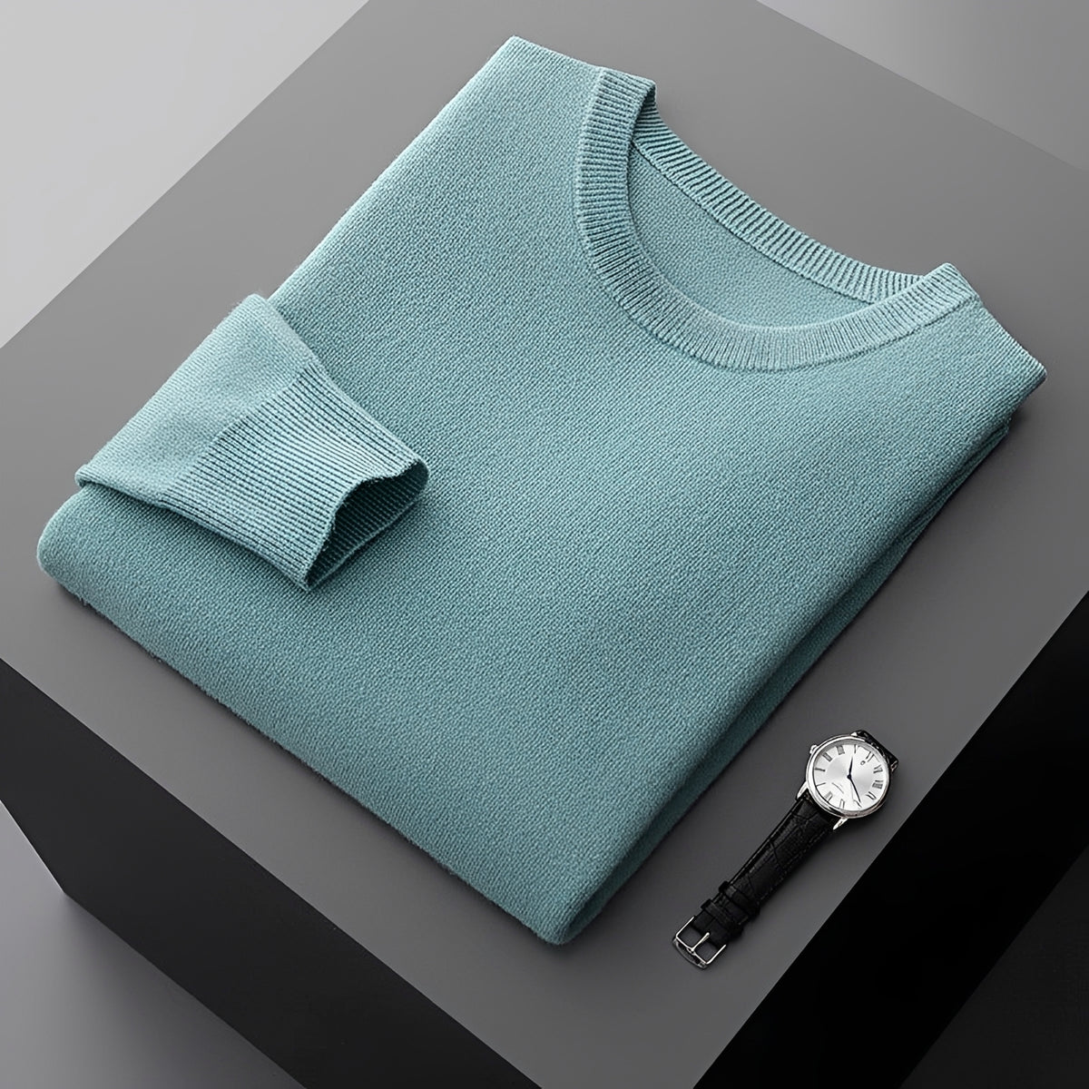 Pull homme col rond manches longues coupe relaxed