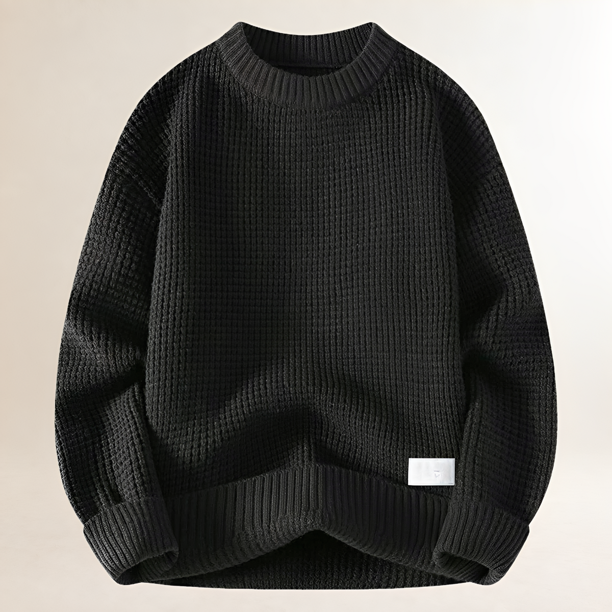 Pull homme à col rond à manches longues coupe régulière style décontracté