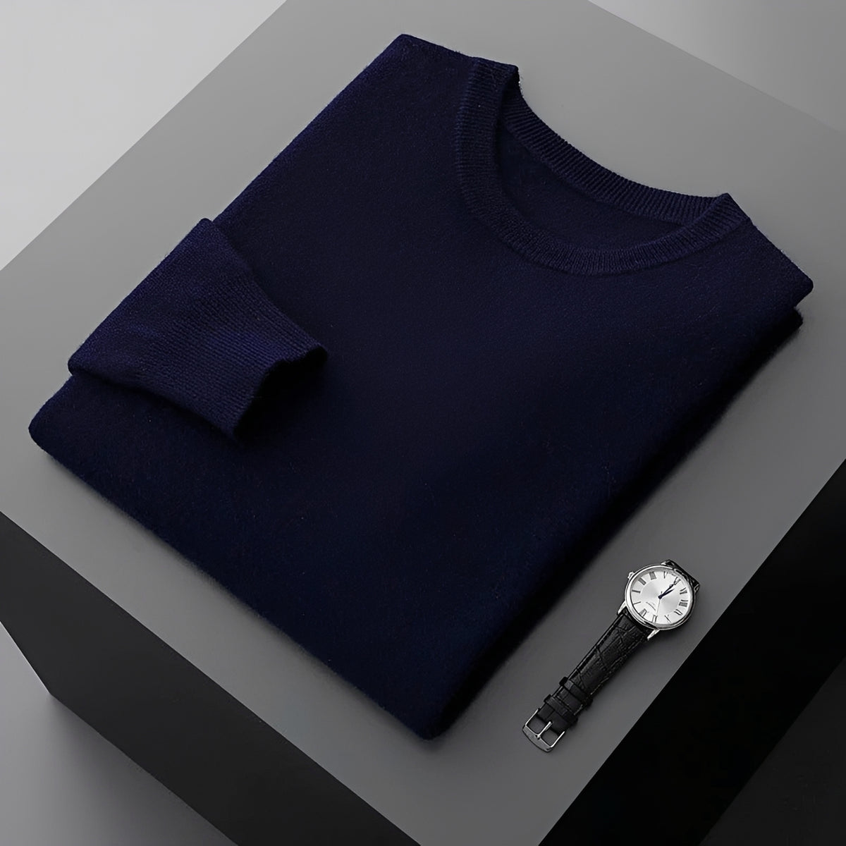 Pull homme col rond manches longues coupe relaxed