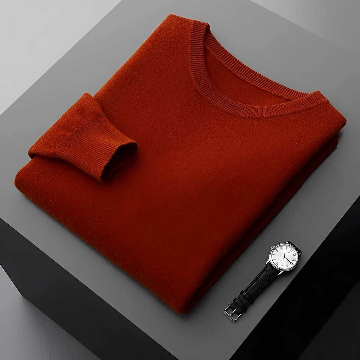 Pull homme col rond manches longues coupe relaxed
