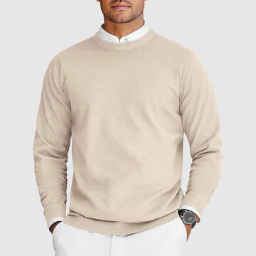 Pull homme à col rond texturé et coupe classique
