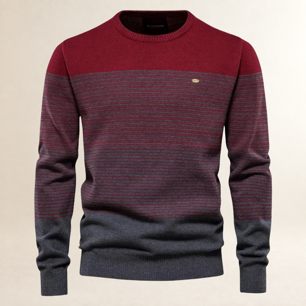 Pull homme à rayures avec col rond - coupe régulière style moderne