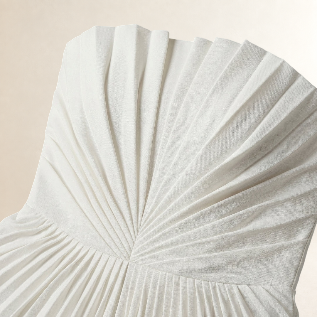 Robe femme bustier midi plissée silhouette ajustée