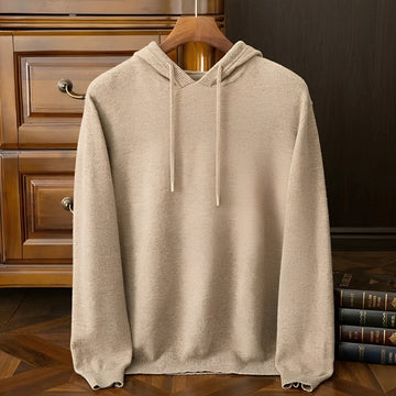 Sweat à capuche homme à V-neck et cordon de serrage - manches longues, coupe décontractée