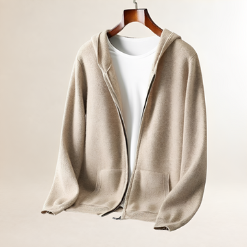 Sweat à capuche homme zippé à texture avec poches - coupe décontractée, style pratique