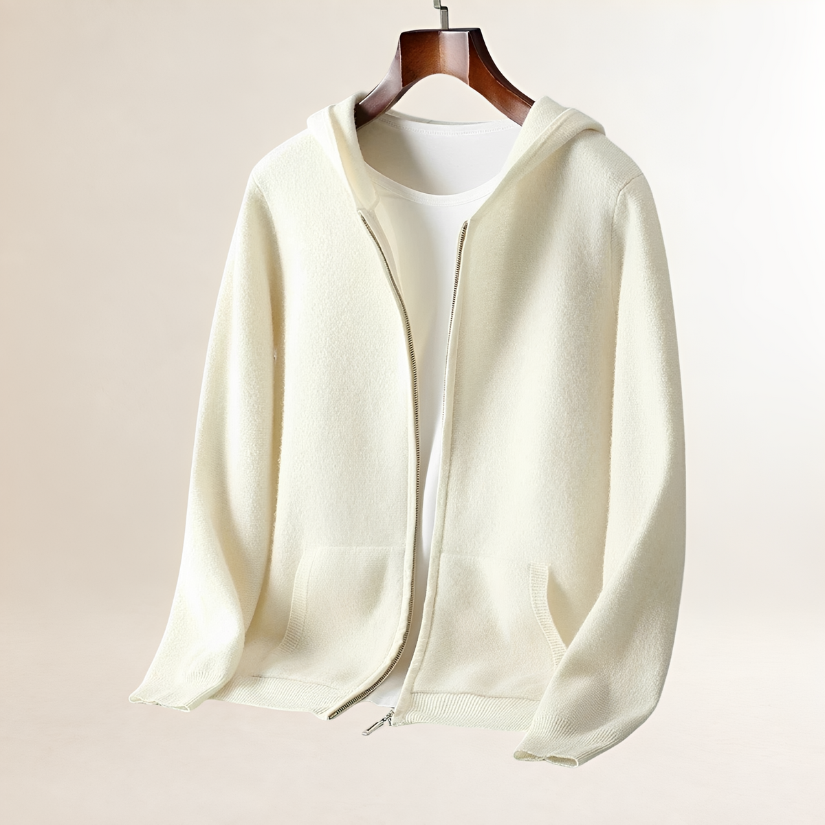 Sweat à capuche homme zippé à texture avec poches - coupe décontractée, style pratique