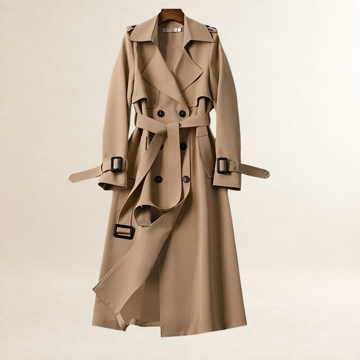 Trench femme coupe classique double-boutonnage ceinture ajustable