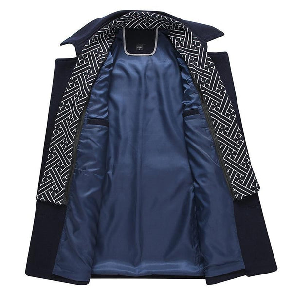 Trench homme double-breasté à boutons avec poches latérales