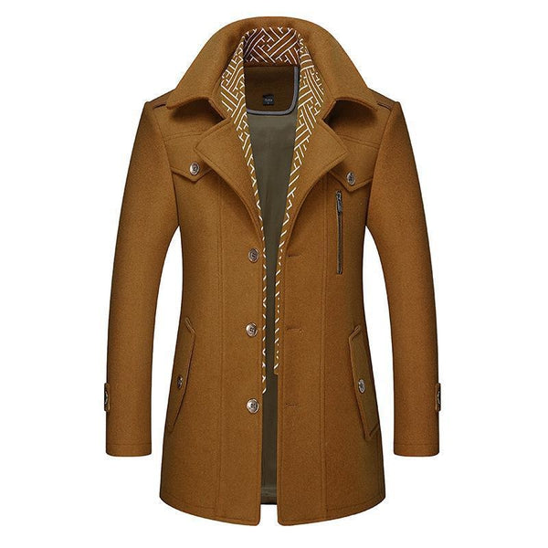 Trench homme double-breasté à boutons avec poches latérales