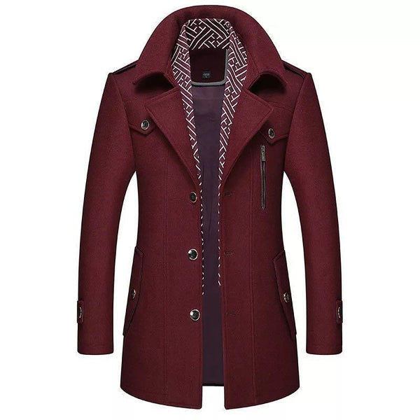Trench homme double-breasté à boutons avec poches latérales