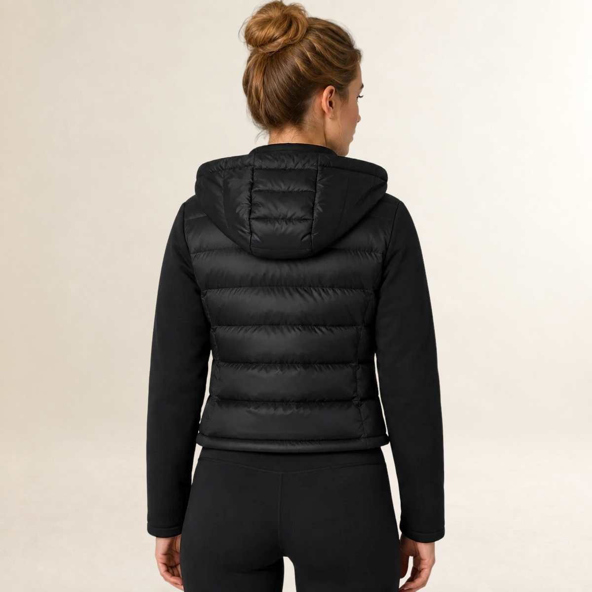 Veste femme matelassée à capuche légère à fermeture zip - coupe décontractée