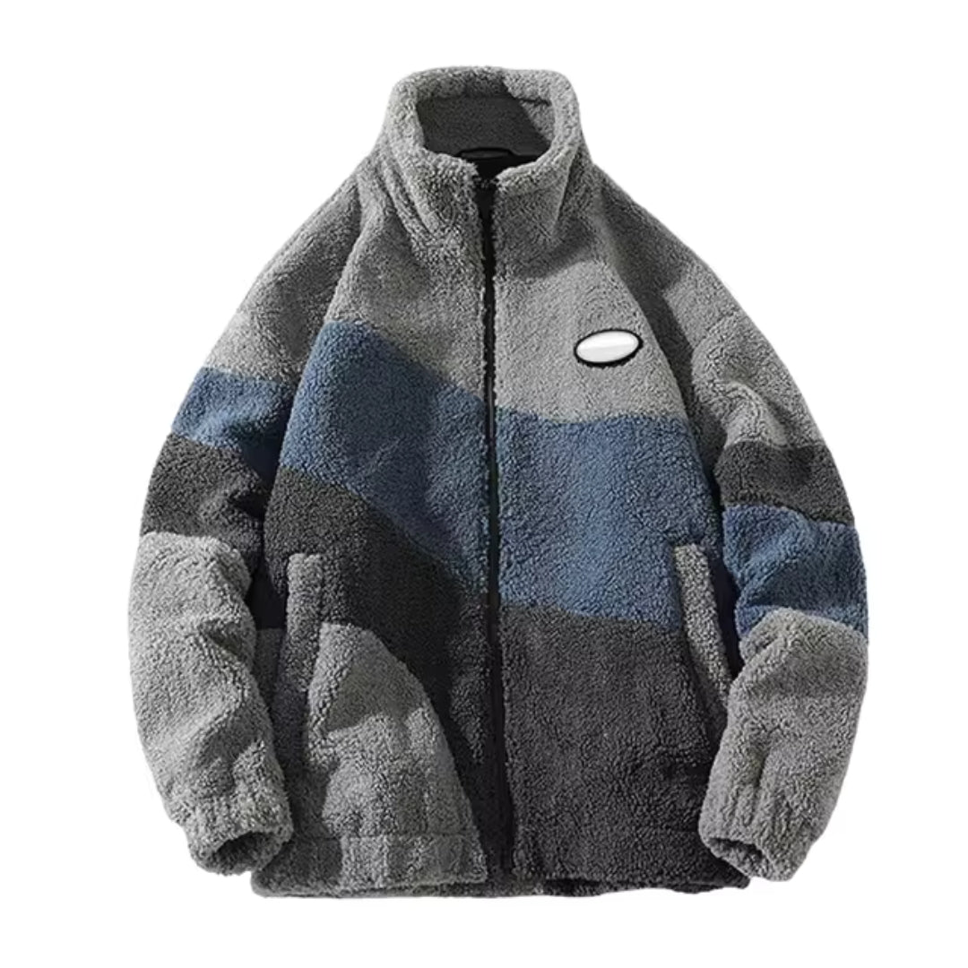Veste femme à zip avec col montant et poches latérales design color block