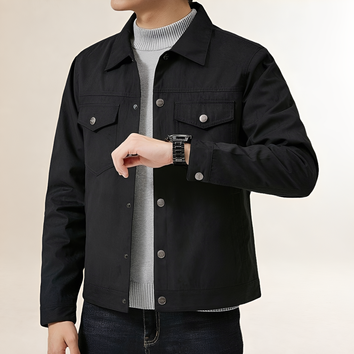 Veste homme à coupe classique avec poches poitrine et boutons - coupe régulière