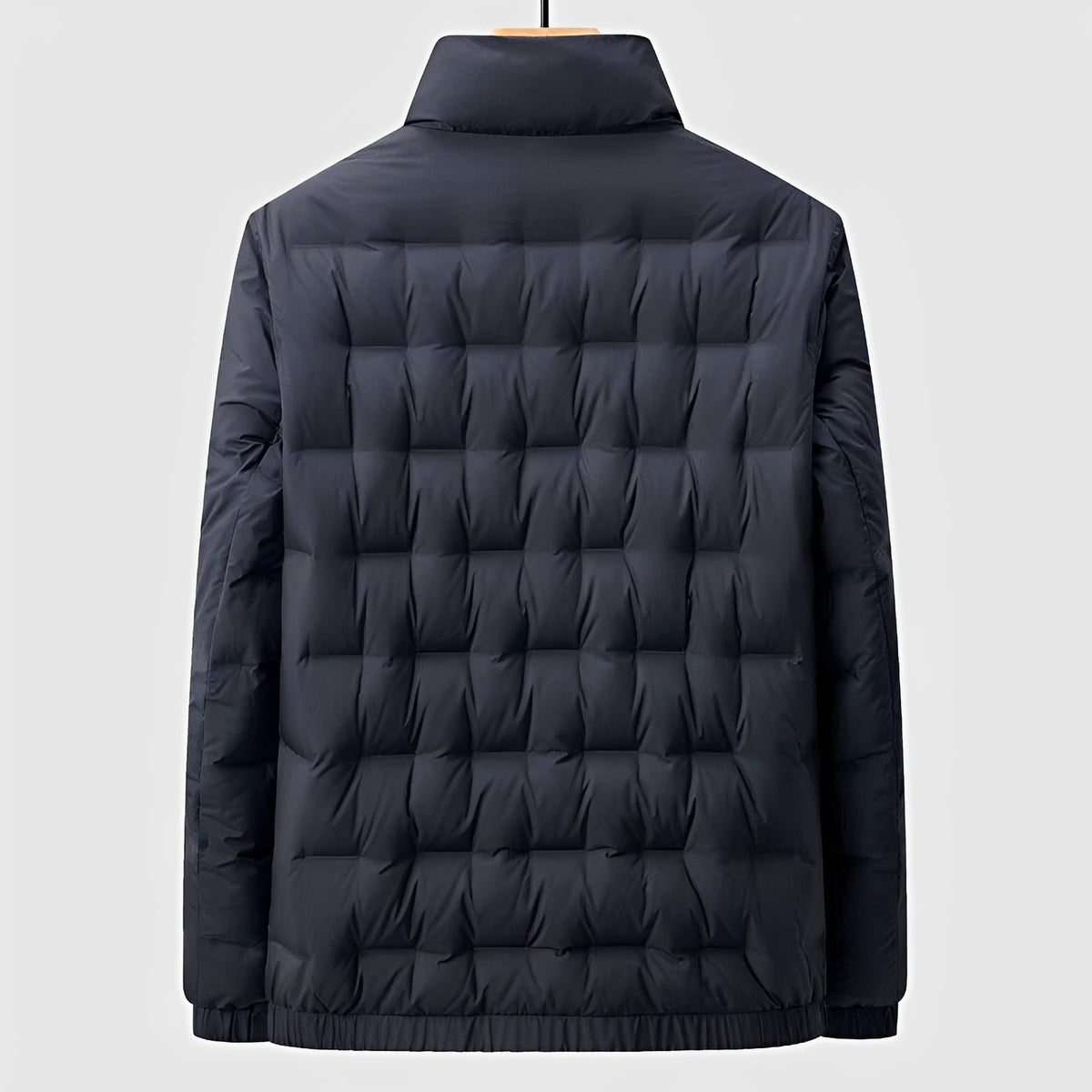 Veste matelassée pour homme à col montant, fermeture éclair, design léger