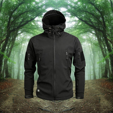 Veste d'extérieur imperméable pour homme, de style militaire, avec capuche et poches zippées