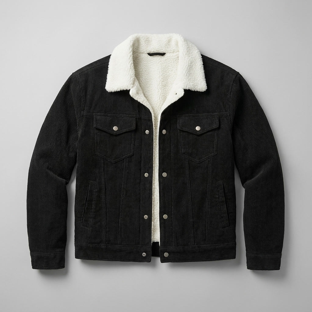 Veste pour homme - Fermeture à boutons, coupe classique, col revers, poches poitrine