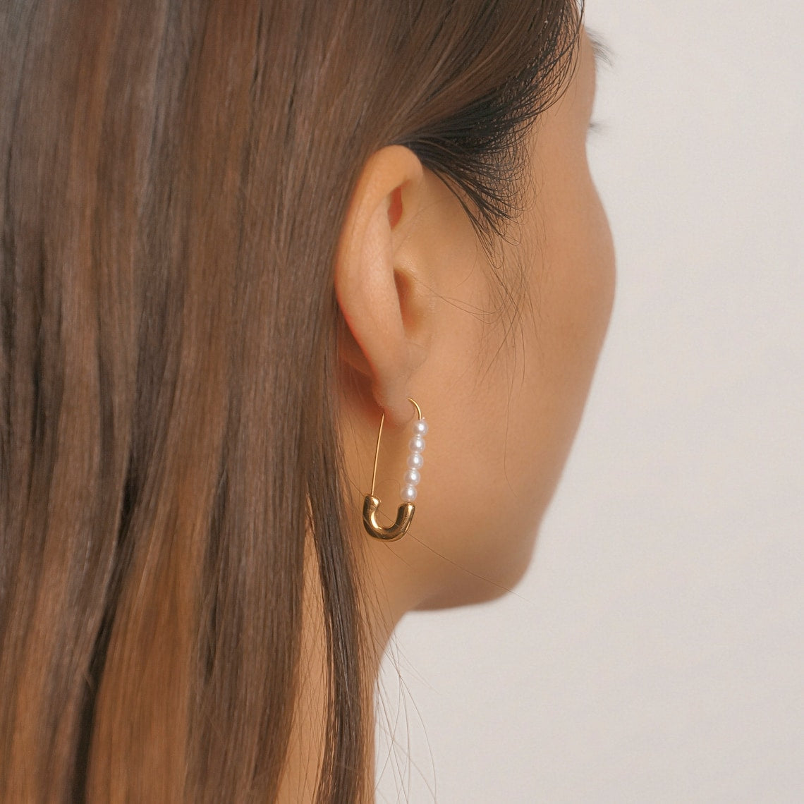 Boucles d'oreilles à épingle de sécurité - Boucles d'oreilles en perles fraîches et délicates